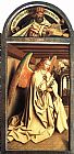 Angel Canvas Paintings - The Ghent Altarpiece Prophet Zacharias; Angel of the Annunciation